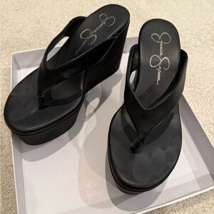 Jessica Simpson Black Platform Sandals